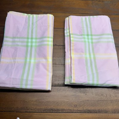 Pottery Barn Kids Emily Plaid Pink Green Pillow Shams Set of 2 Standard-image